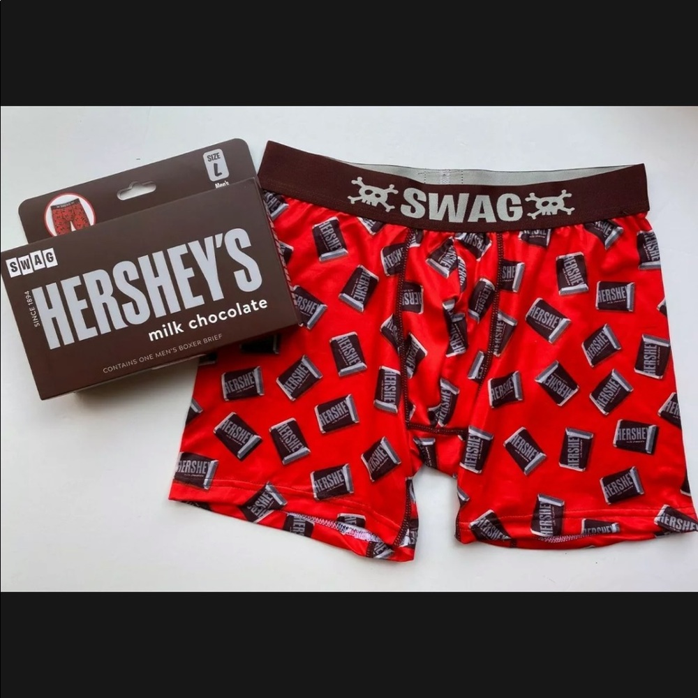 SWAG Hershey's Milk Chocolate Boxer Briefs Mens 6" Underwear Candy Bar New